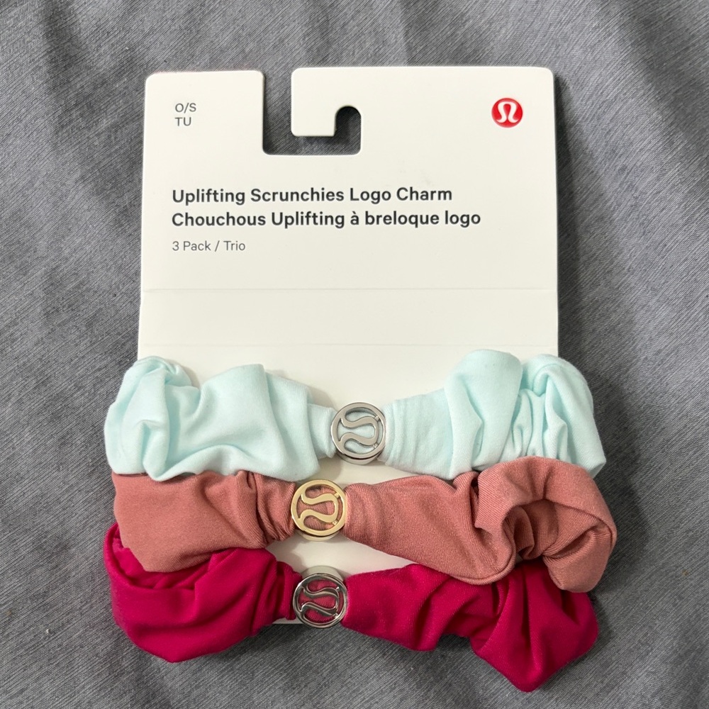 Lululemon Uplifting Scrunchies Logo Charm Trio